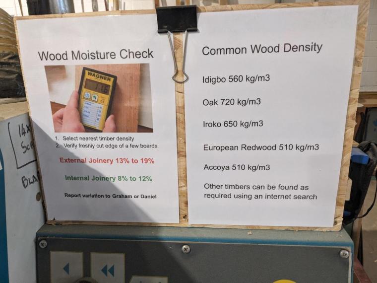 Moisture Testing Joinery Timber